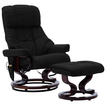 vidaXL Massage Recliner Swiveling Recliner Chair Faux Leather and Bentwood